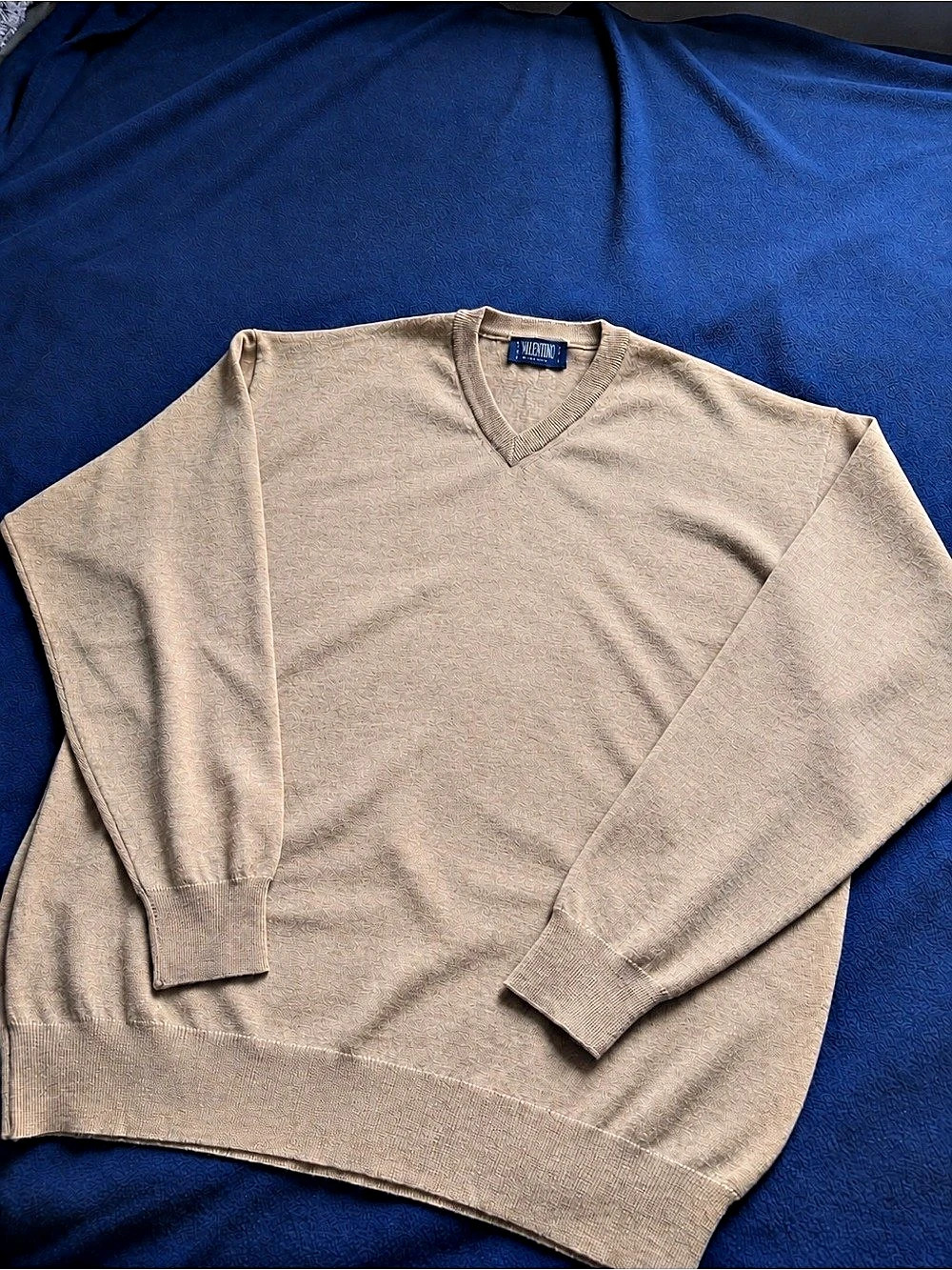 Valentino Merino Wool V-Neck Sweater in Brown size large